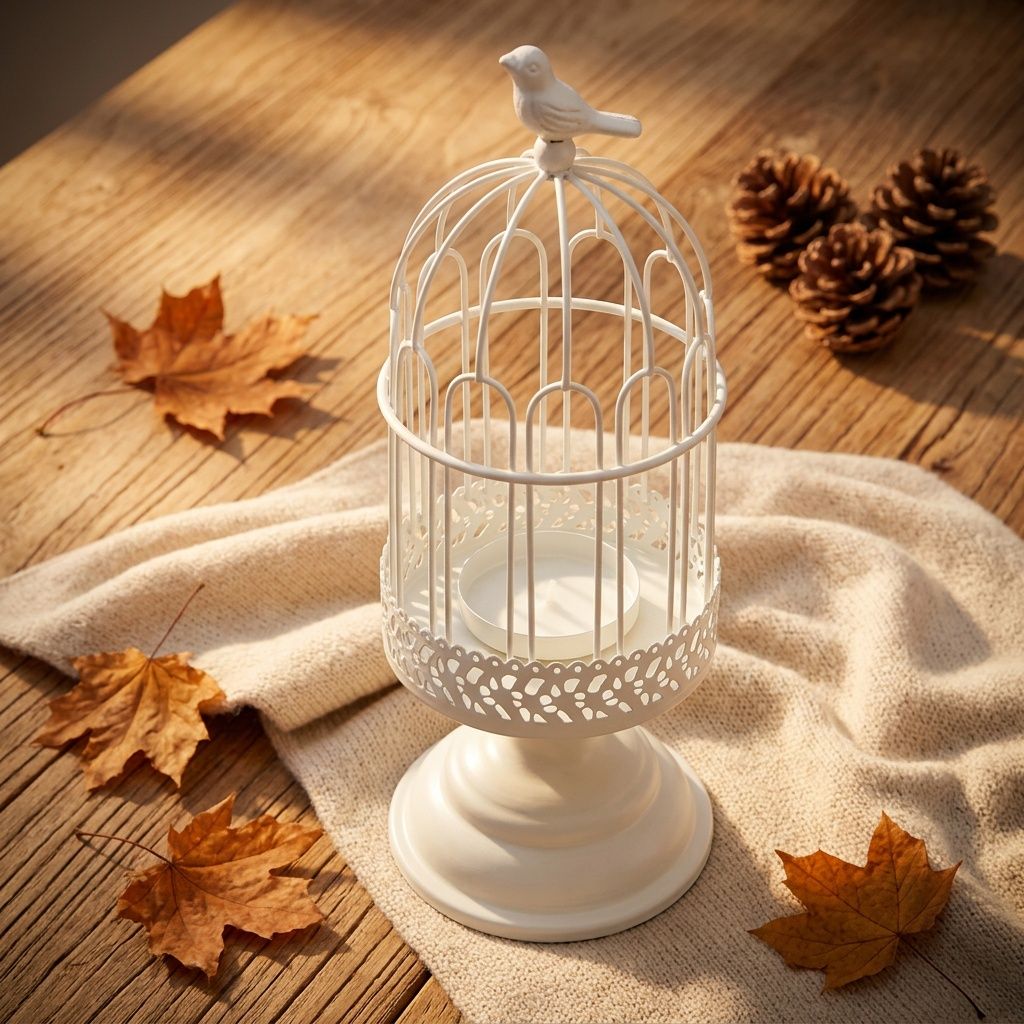Vintage Birdcage Candle Holder Iron Candlestick