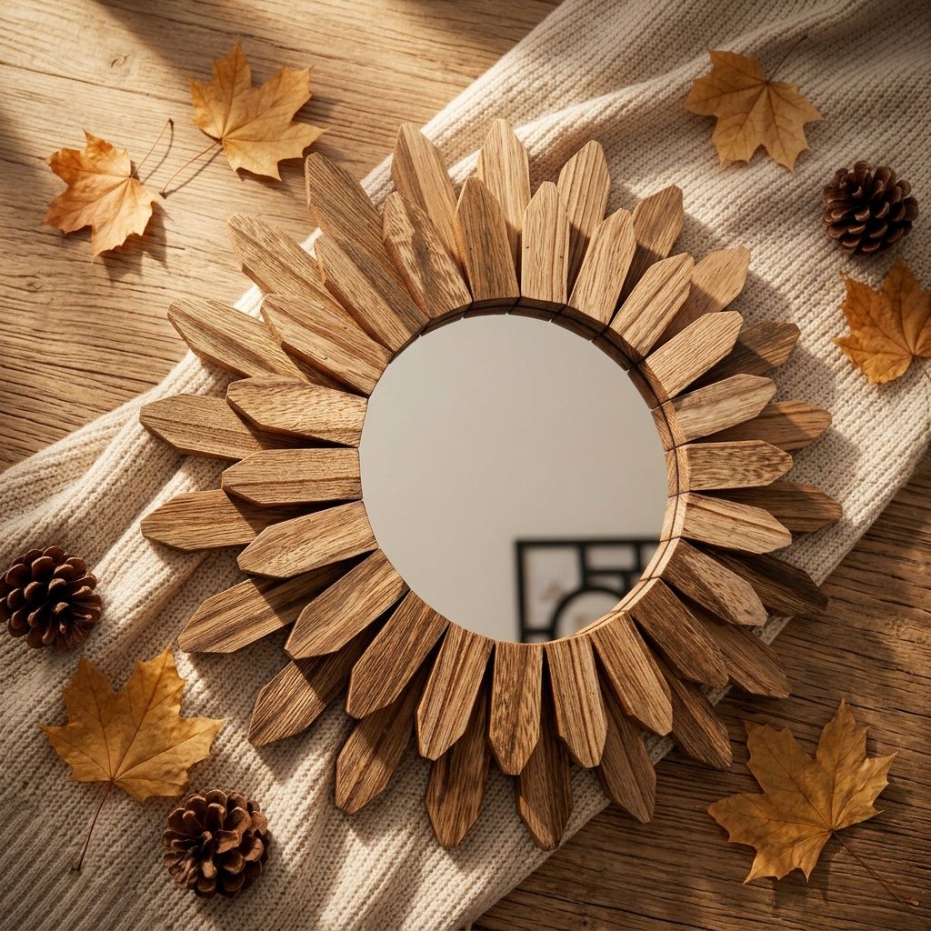 Round Sunflower Wall Mounted Makeup Mirror