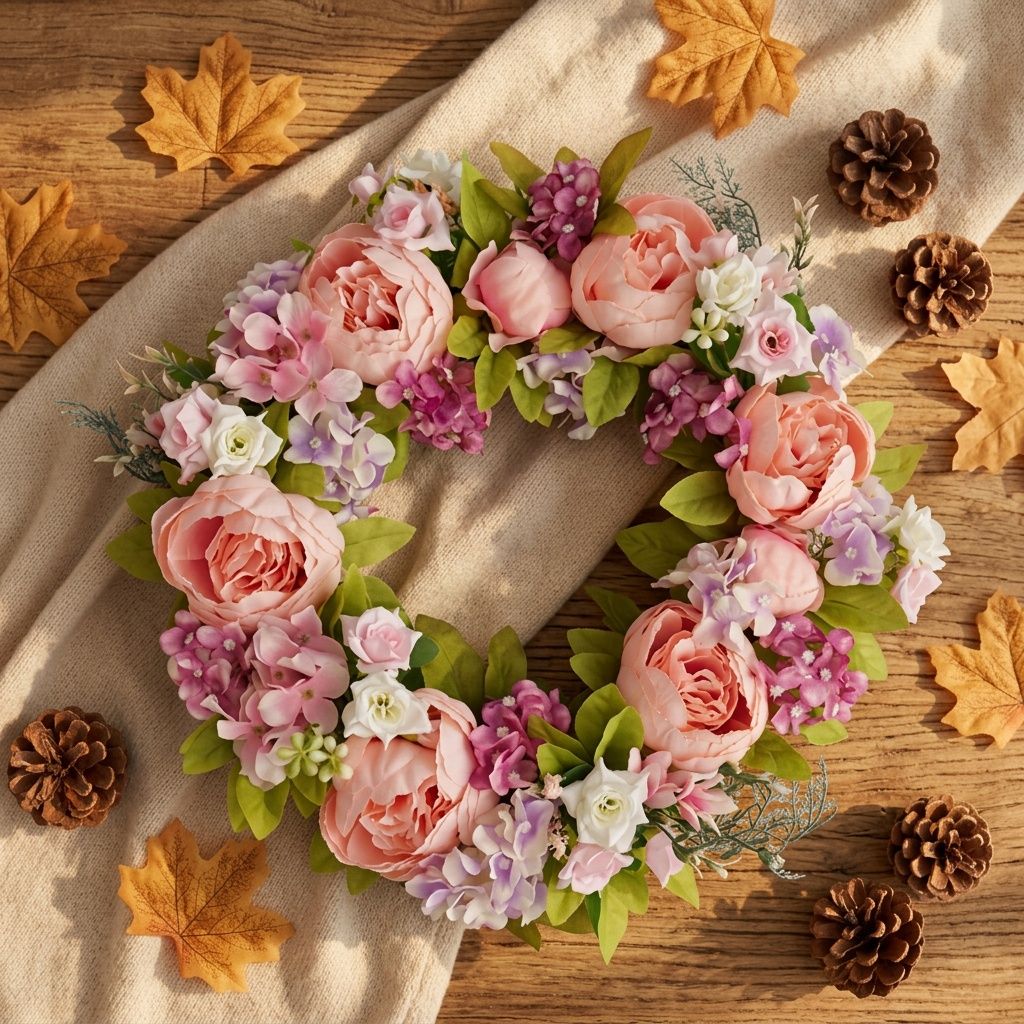 Artificial Flower Wreath for Wall and Door Decor