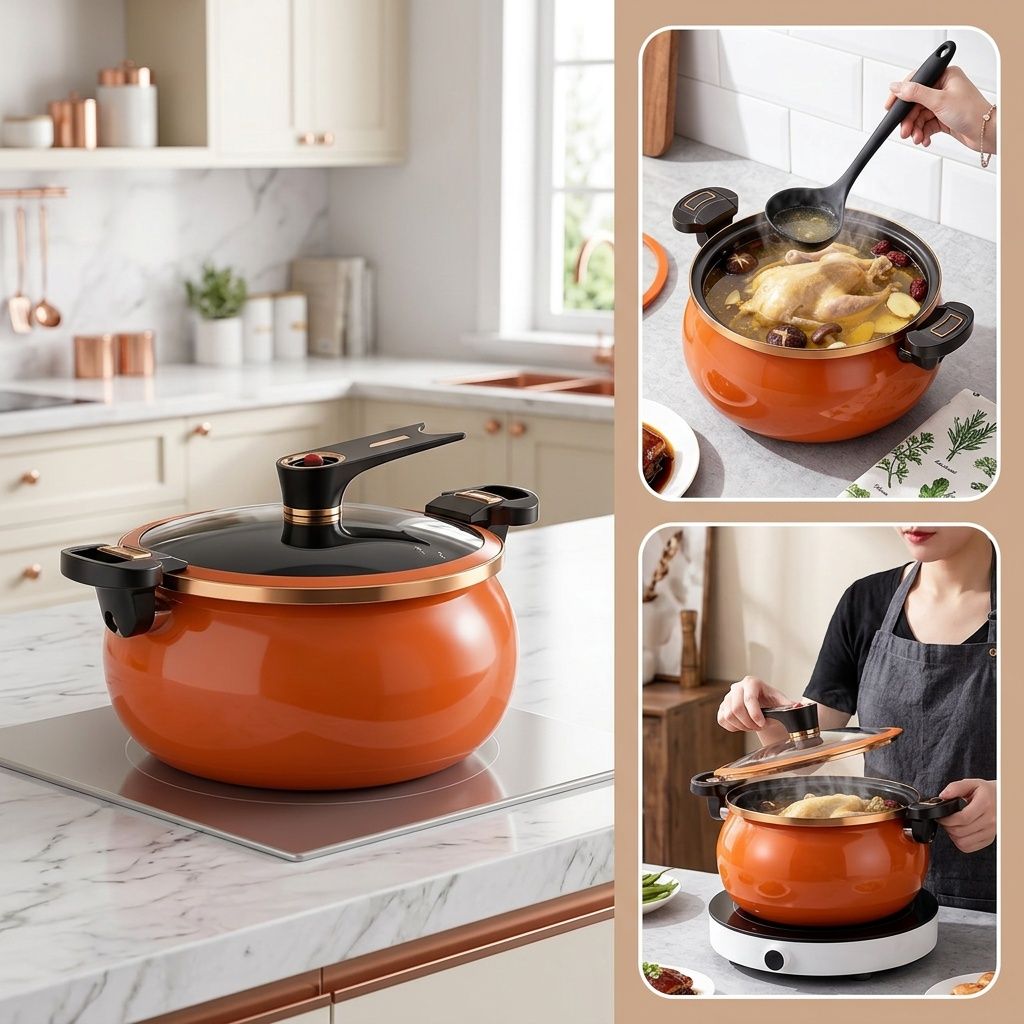 Enamel Stew Pot with Double Handles