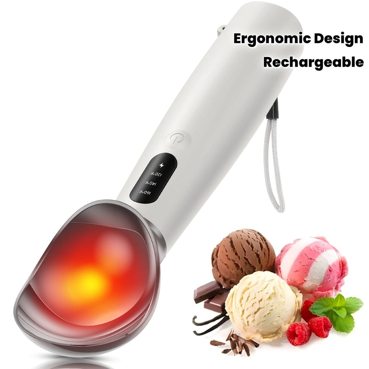 Electric Heated Ice Cream Scoop with 3 Temperature Settings