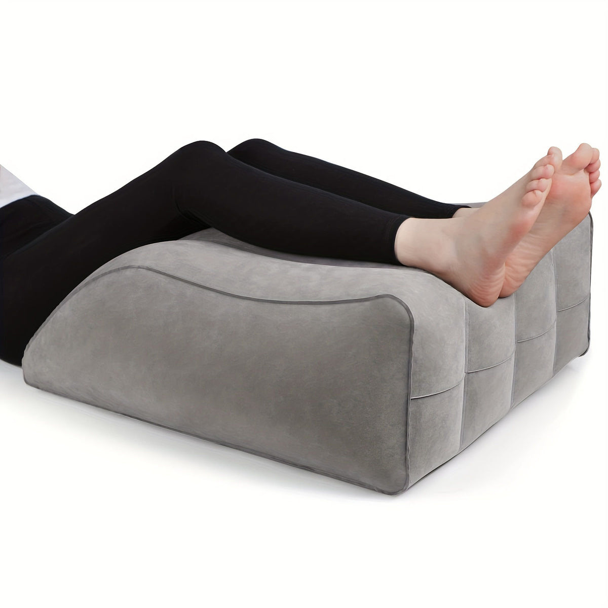 Inflatable Leg Pillow Microfiber Grey