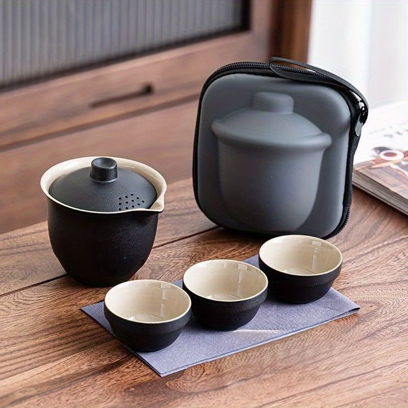 Portable Travel Tea Set with Capsule Storage Bag