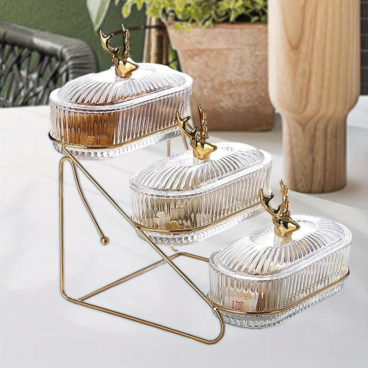 3 Tier Snack and Fruit Tray With Lid