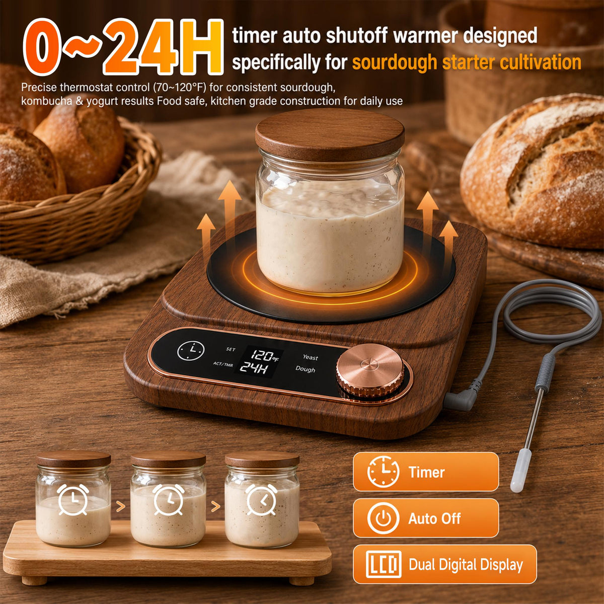 2-in-1 Sourdough Bread Maker with Temperature Probe