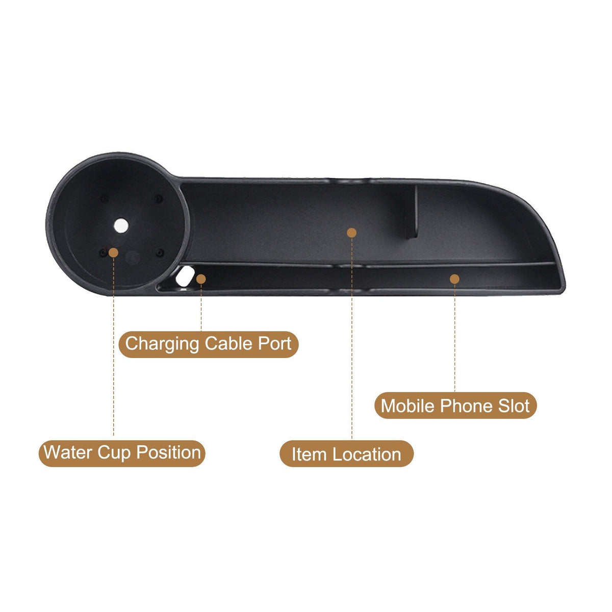 Car Seat Gap Filler Organizer with Cup Holders for Phone Keys