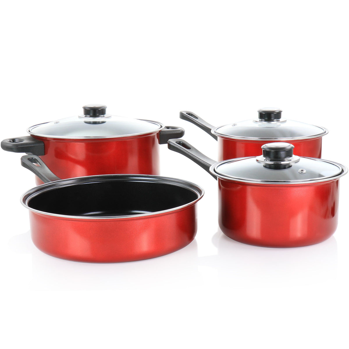 Gibson Everyday 7-Piece Nonstick Steel Cookware Set with Lids