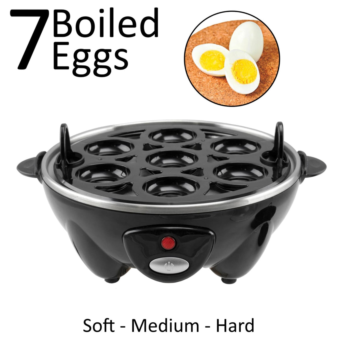 Brentwood Electric 7 Egg Cooker Auto Shut Off Black