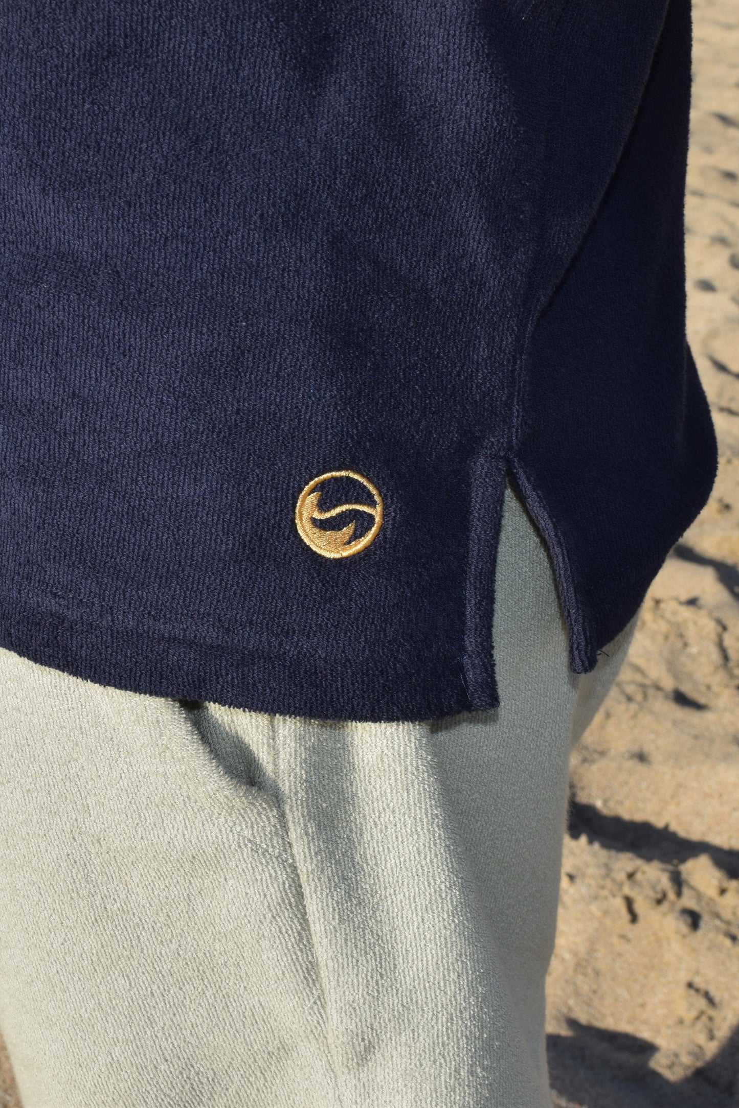 Navy Toweling Terry Polo