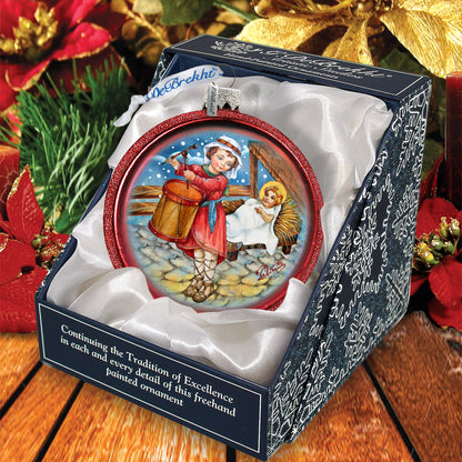 Drummer Boy Ball Glass Ornament