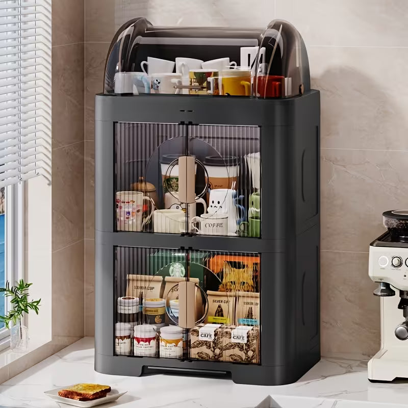 15.4-Inch Foldable Plastic Storage Box with Lid Multi-Purpose Organizer