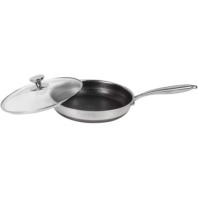 Stainless Steel Non-Stick Frying Pan Skillet with Cool-Touch Handle