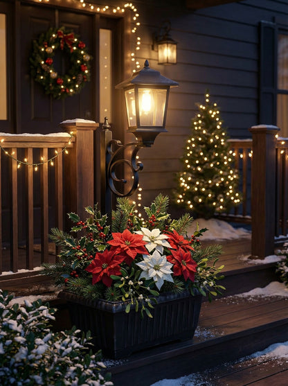 Solar Lamp Post with Flower Pot – Outdoor Garden & Patio Light – Multi Pack