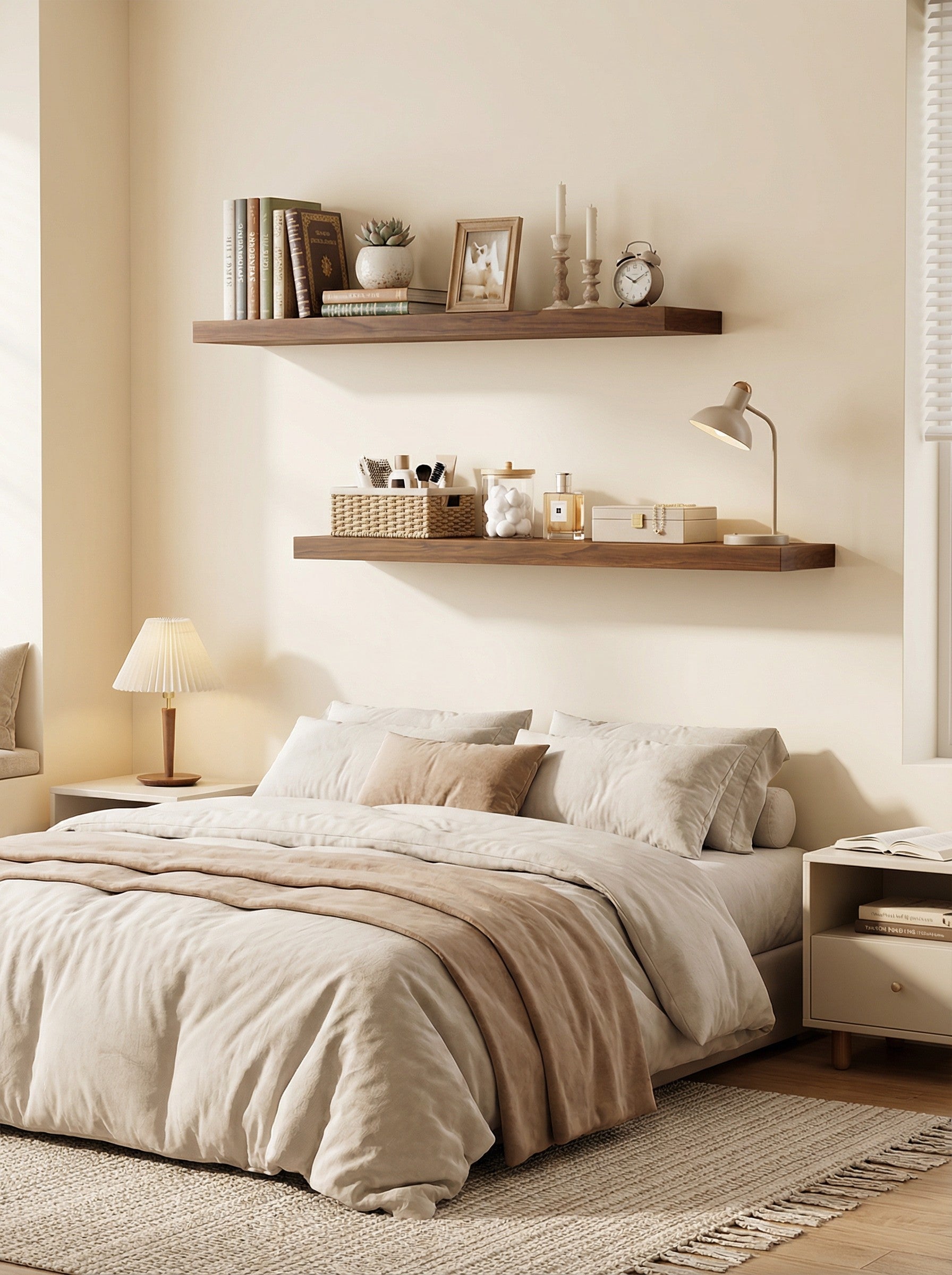 Floating Shelves Set of 4 – 15.8" Wall Shelves with Invisible Brackets