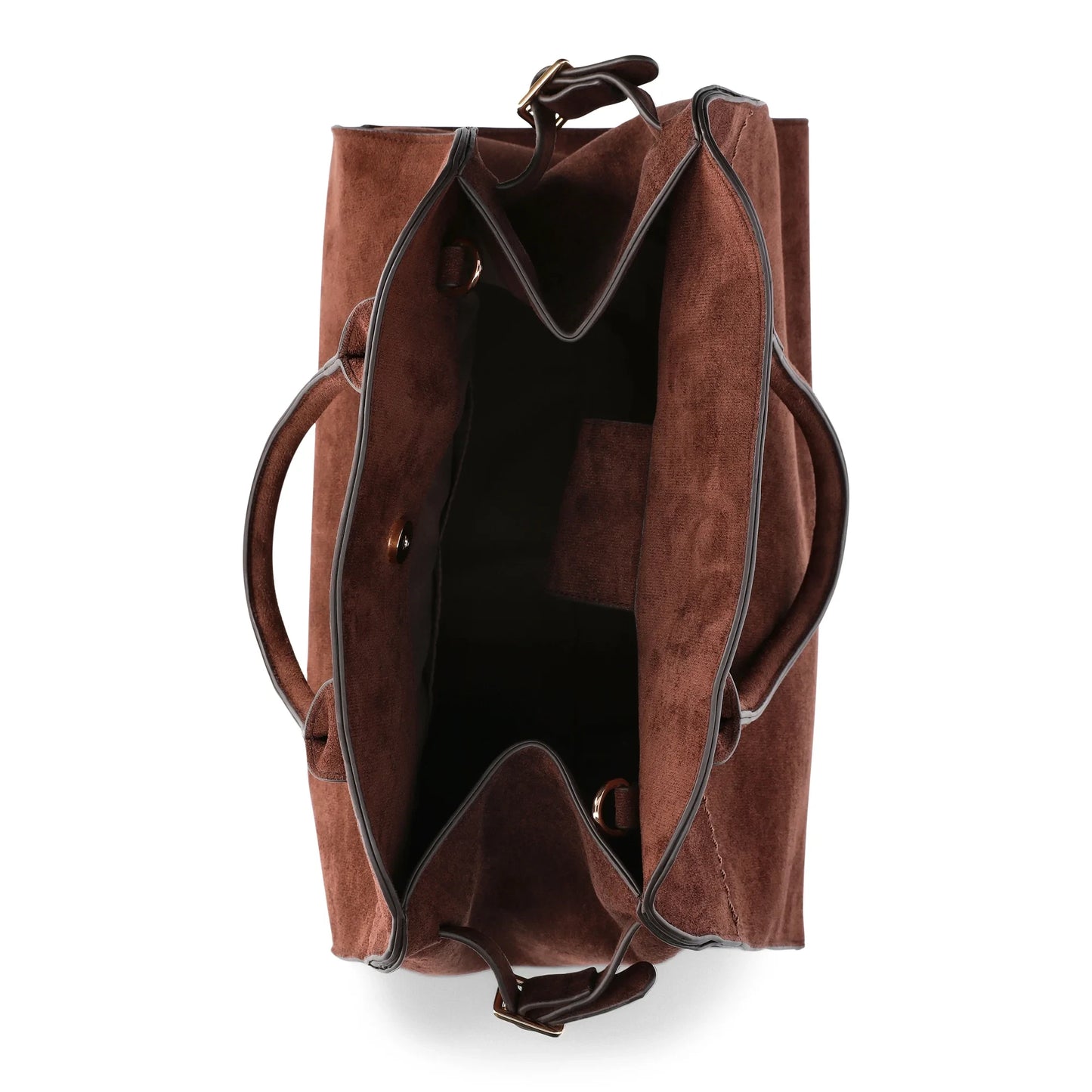 Women's Sage Satchel Soft Faux Suede Tote Bag, Chocolate