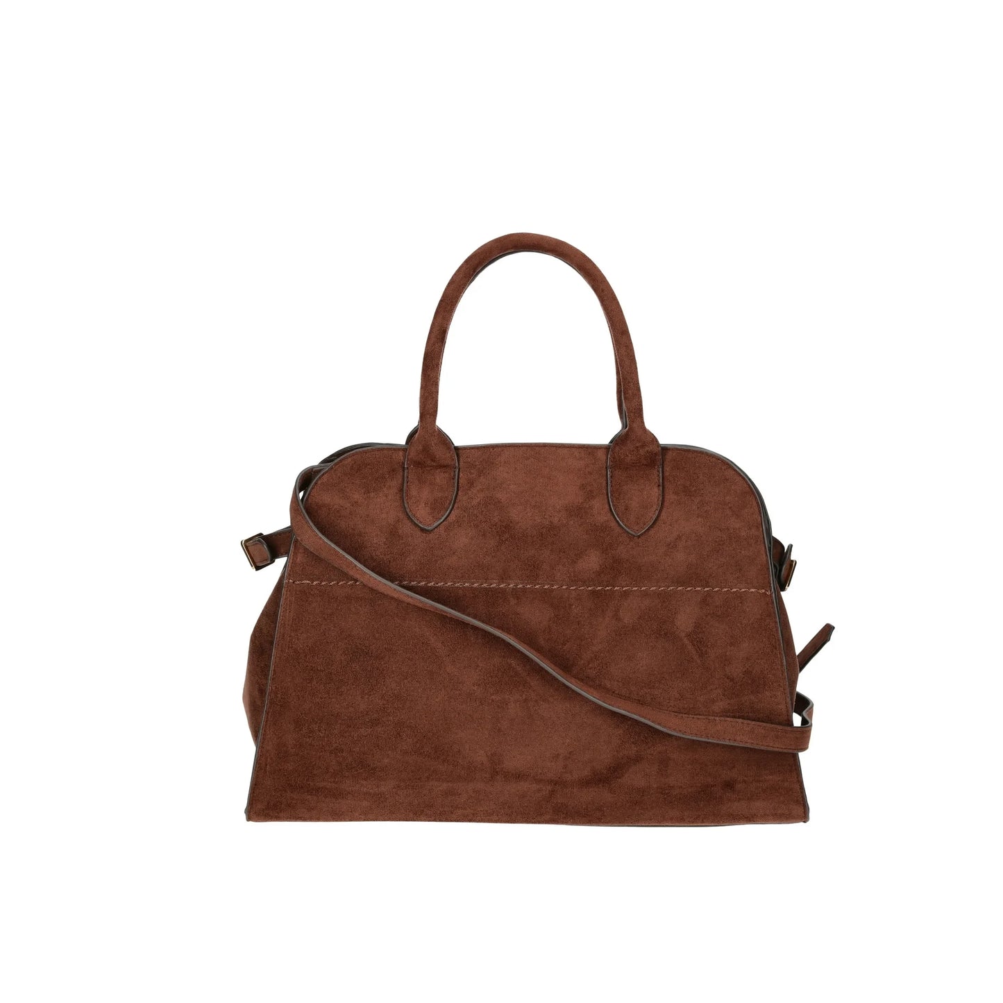 Women's Sage Satchel Soft Faux Suede Tote Bag, Chocolate