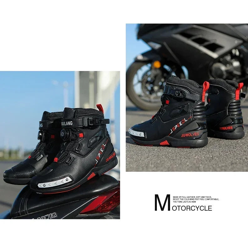 Men Leather Motos Breathable Anti Slip Wear-resistant