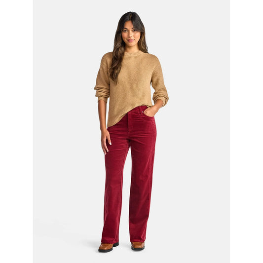 Women's and Women's Plus Corduroy Seamed Wide Leg Pants