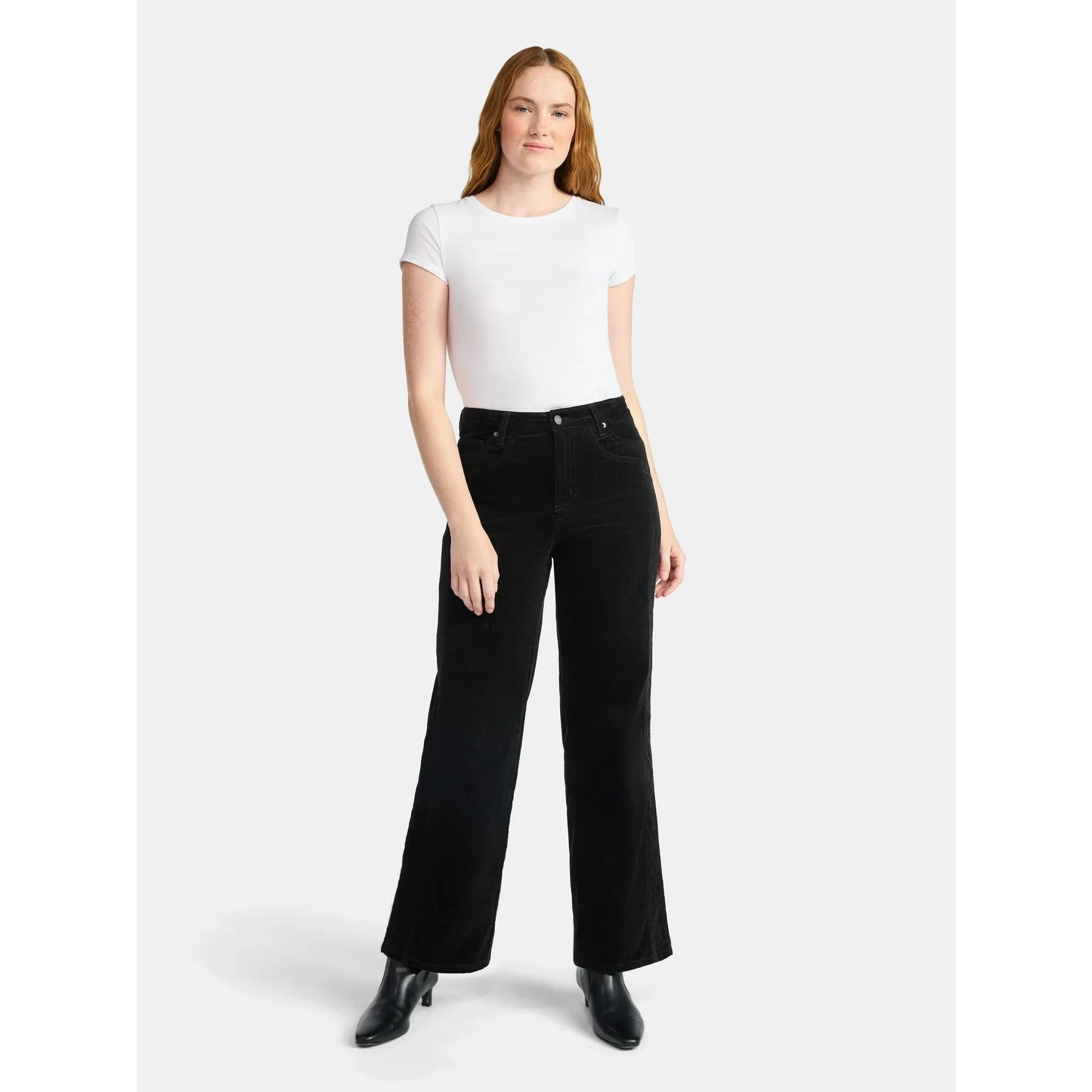 Women's and Women's Plus Corduroy Seamed Wide Leg Pants