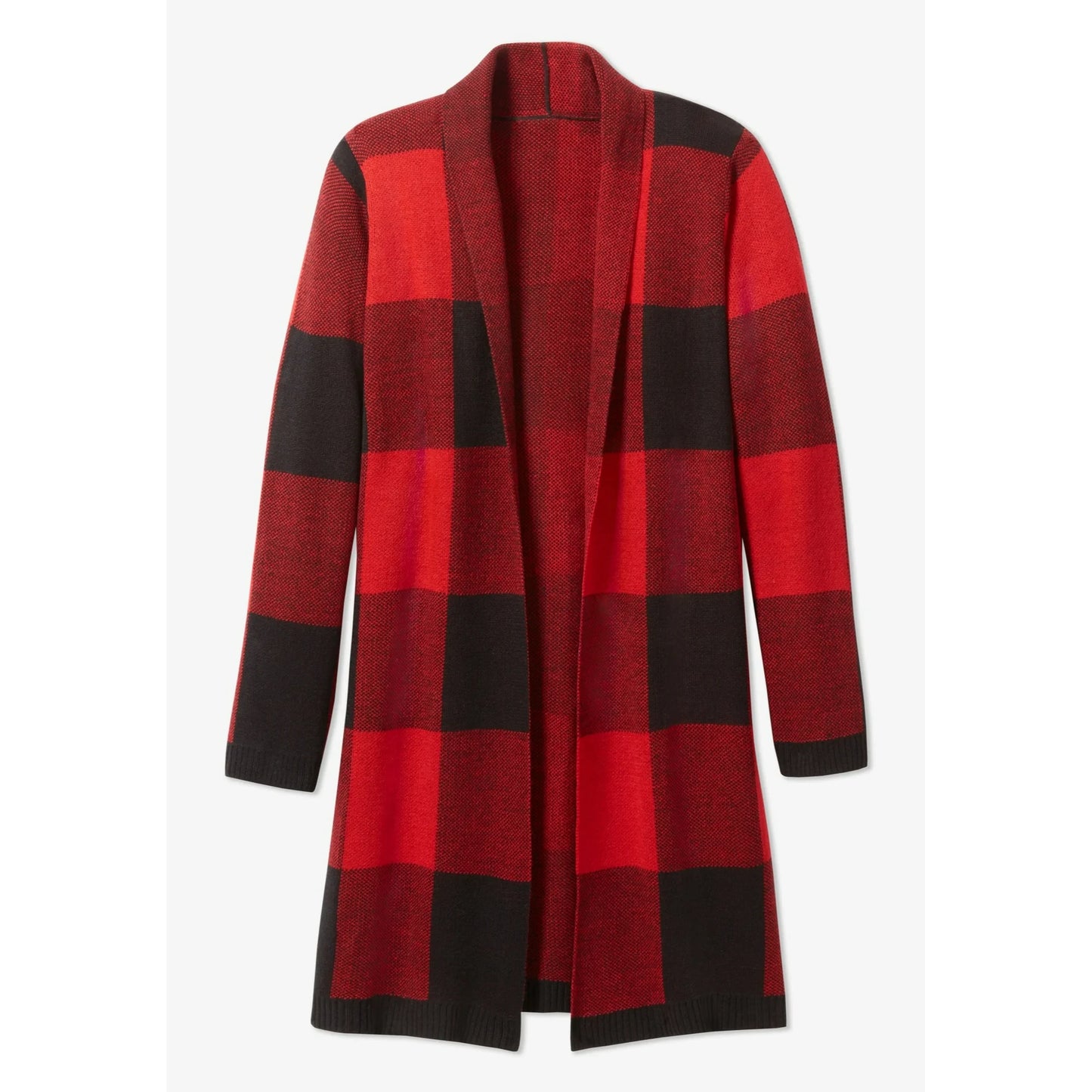 Woman Within Plus Size Jacquard Open Front Duster Sweater