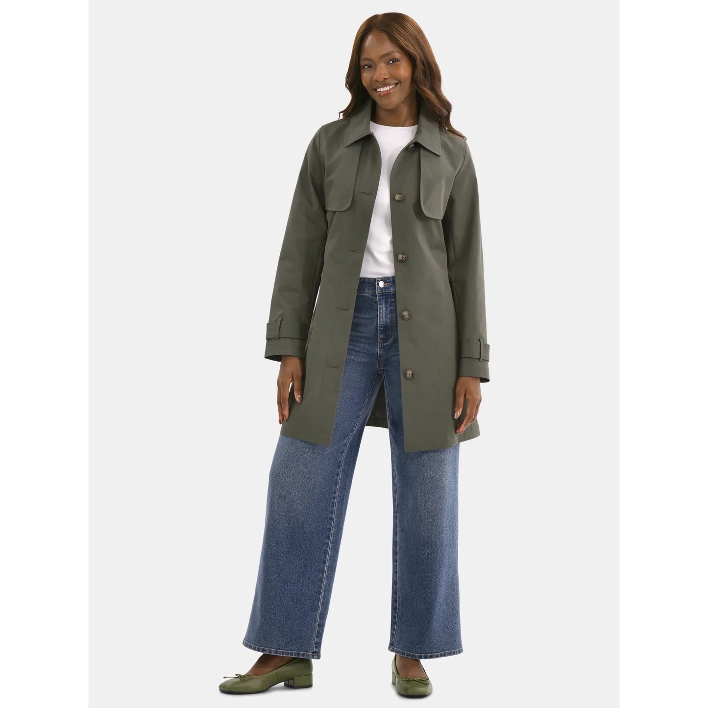 Women's Belted Trench Coat, Midweight