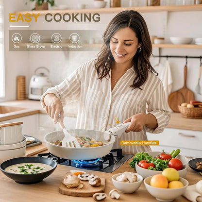 20 Piece Ceramic Pots and Pans Set Non Stick