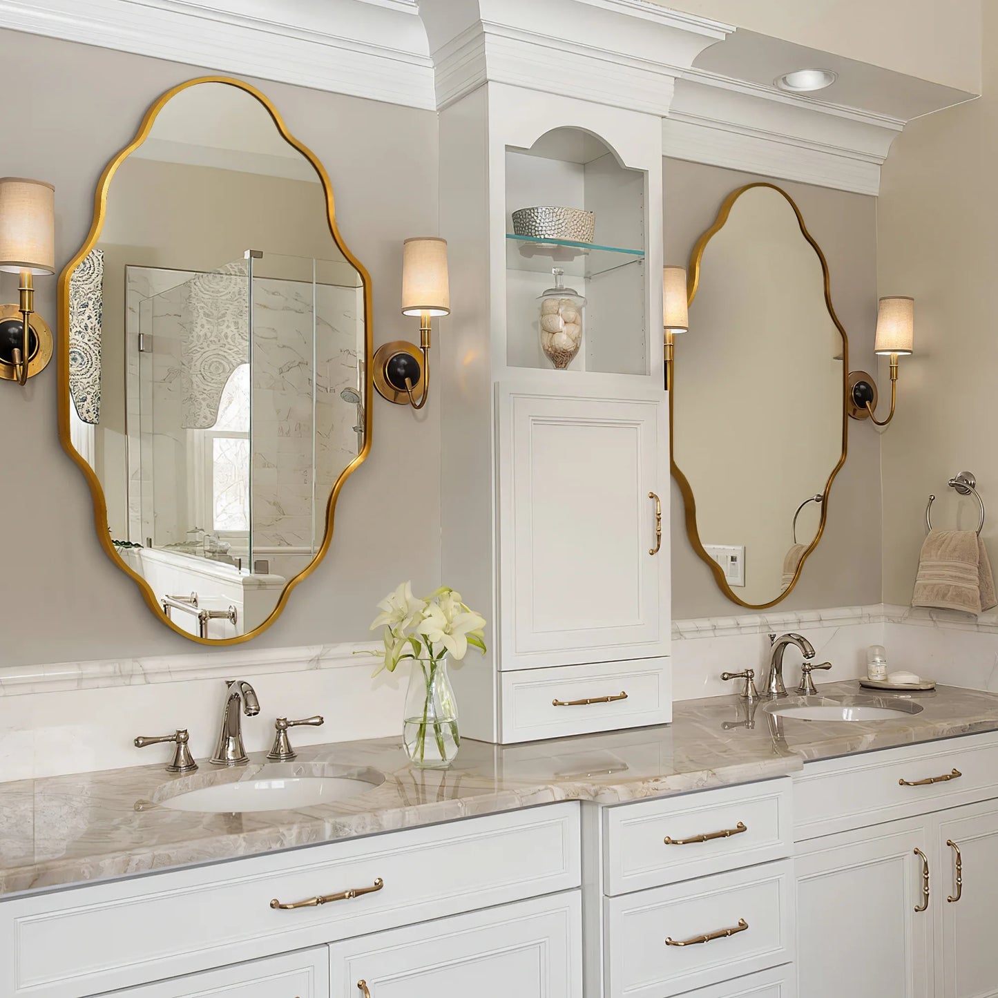 Scalloped Bathroom Mirrors Wall Mirror