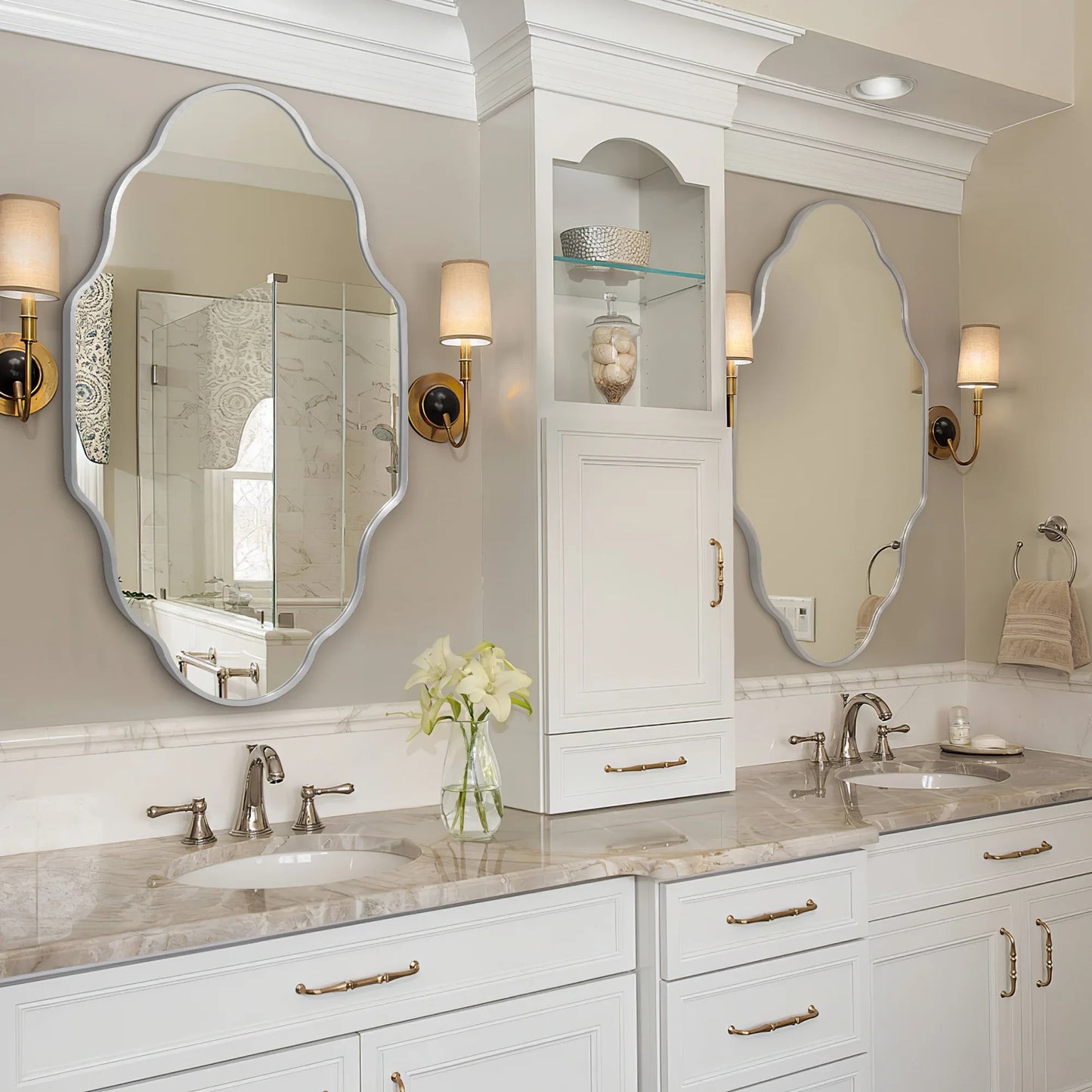 Scalloped Bathroom Mirrors Wall Mirror