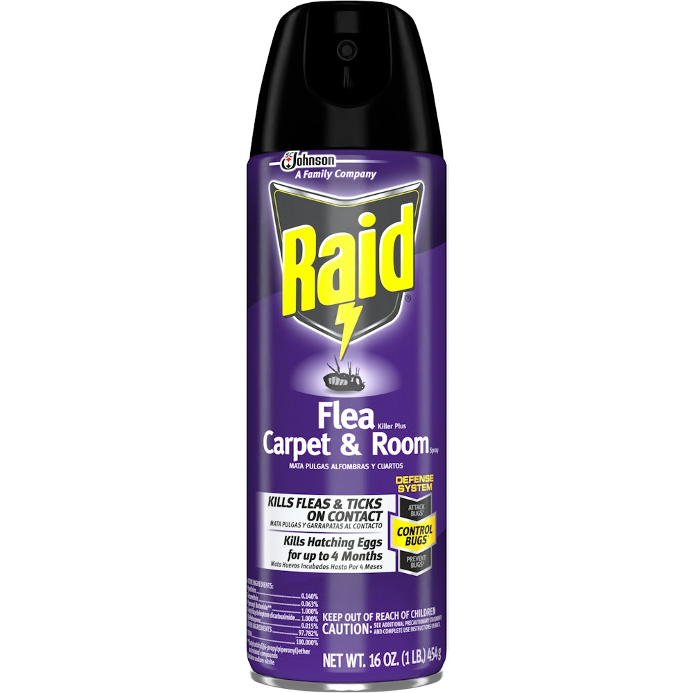 Raid Flea Killer Aerosol Plus Carpet & Room Spray, 16 Oz
