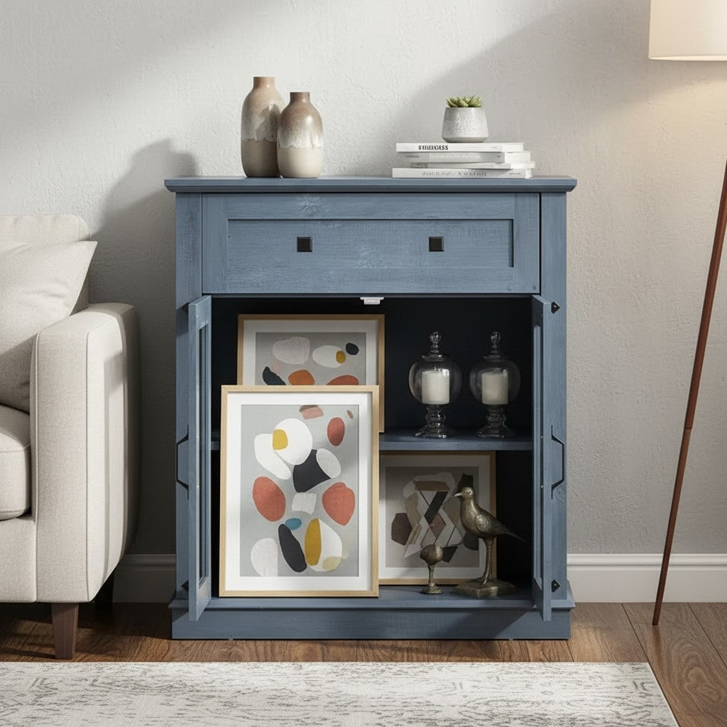 Modern Glass Door Cabinet – 3 Styles | Adjustable Shelves | Compact Storage Cupboard