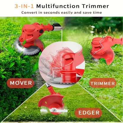 Cordless Electric Lawn Mower 2500W with 2 Batteries & 3 Blades