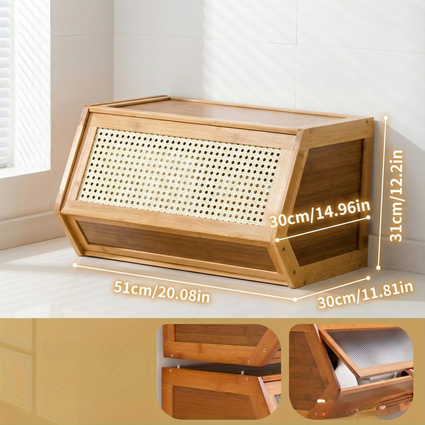 Thin Bamboo Shoe Cabinet with 3 Flip Drawers – Narrow Shoe Storage Organizer