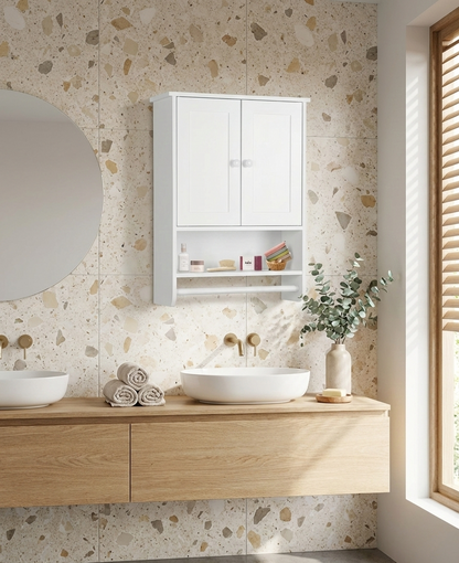 Modern Wall Mounted Bathroom & Kitchen Storage Cabinet – Space-Saving Organizer