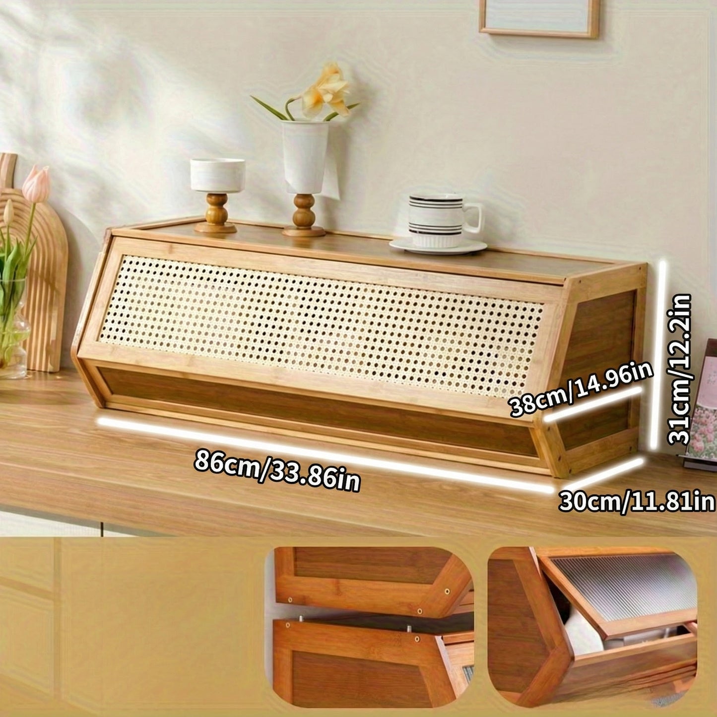 Thin Bamboo Shoe Cabinet with 3 Flip Drawers – Narrow Shoe Storage Organizer