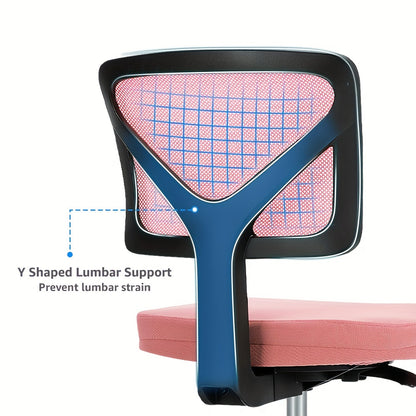 Ergonomic Armless Office Desk Chair Mesh Swivel Rolling Chair with Wheels