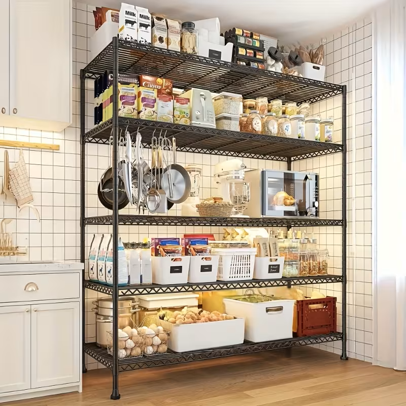 3/4/5/6/7/8 Tier Storage Shelves-Adjustable Wire Shelving Rack-Multi Sizes