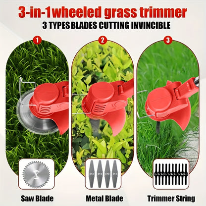 Cordless Electric Lawn Mower 2500W with 2 Batteries & 3 Blades