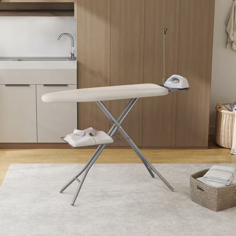 Full Size Foldable Ironing Board with Clothes Rack