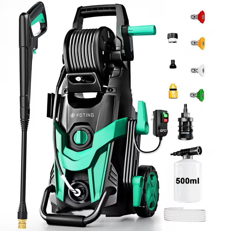Electric Pressure Washer 4500 PSI 3.2 GPM w/ Foam Cannon Hose Reel