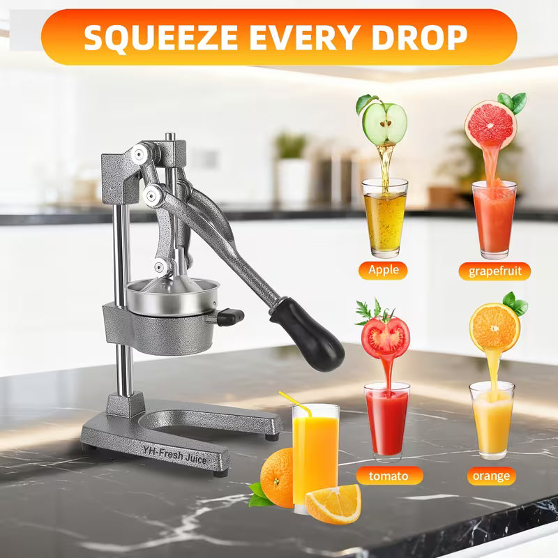 Commercial Manual Citrus Juicer and Hand Press Lemon Squeezer Gray