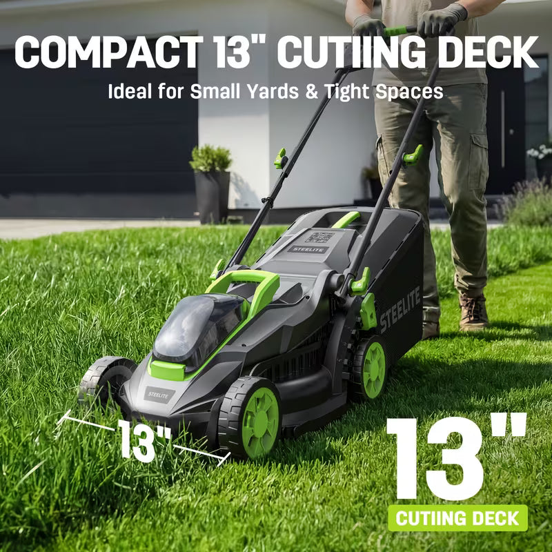 13-Inch 21V Cordless Lawn Mower with Brushless Motor