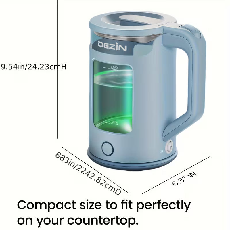 1.6qt Stainless Steel Electric Kettle with LED Light Fast Boil
