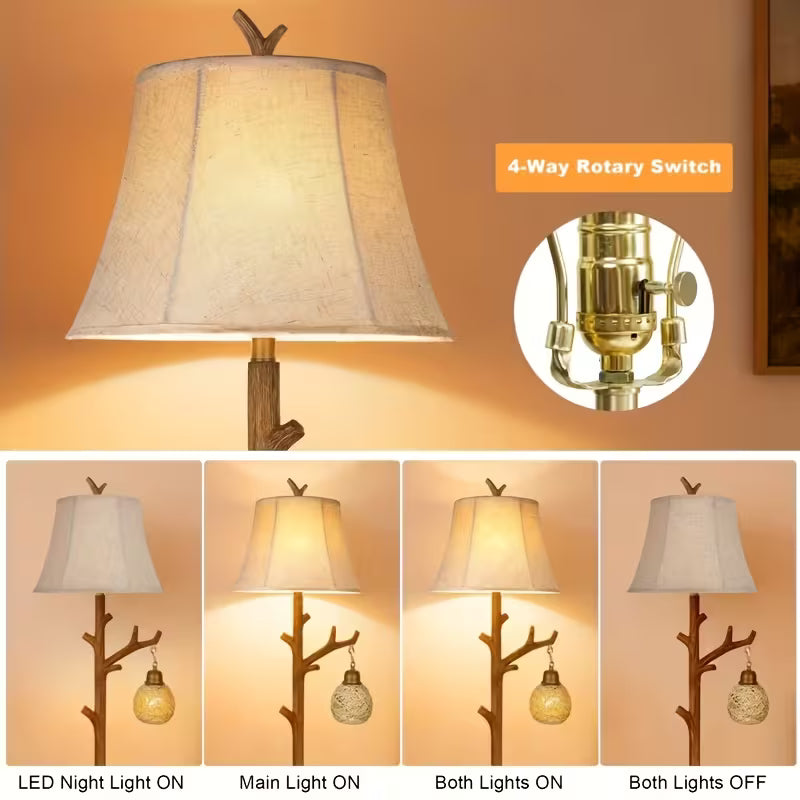 62in Modern Tree-Shaped Floor Lamp with Rotary Switch