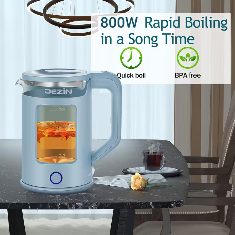 1.6qt Stainless Steel Electric Kettle with LED Light Fast Boil