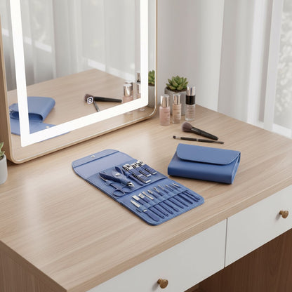 16-Piece Premium Stainless Steel Manicure & Pedicure Travel Kit