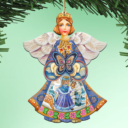 Butterfly Angel Wooden Ornament