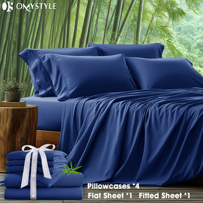 6-Piece Luxury Bamboo Lyocell Blend Sheet Set - Ultra Soft, Breathable, Deep Pocket