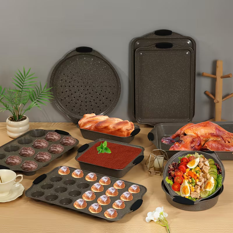 Non-Stick Carbon Steel Baking Pan Set with Stackable Design
