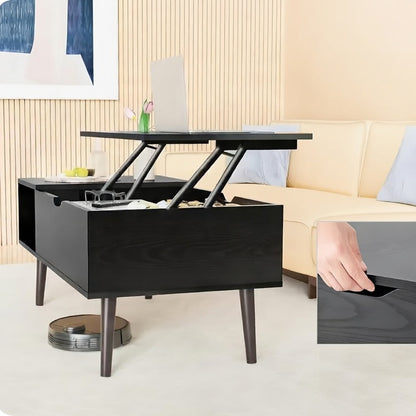 Lift Top Coffee Table with Storage, Wooden Living Room Center Table