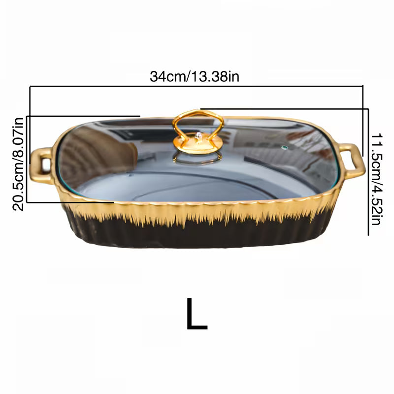 Ceramic Baking Pan and Serving Plate Set for Pizza and Bread